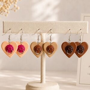 NWT Nip Heart Earrings - Handmade - Various colours available
